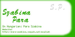 szabina para business card